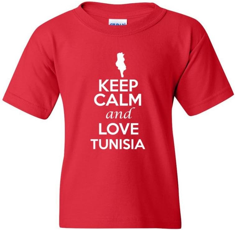 Keep Calm and Love Tunisia Country Patriotic Novelty Youth Kids T-Shirt Tee