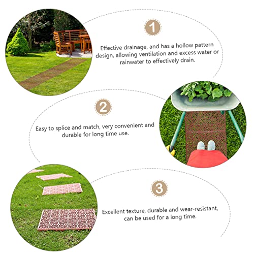 Housoutil 2 Stuks Tuinmat Rubberen Vloertegels Buiten Tuin in Elkaar Grijpende Tegels Kunststof Tuintegels Kunststof Straatstenen Loopbrug Buiten Douchemat Wasmachine Plastic Antislip - Image 8