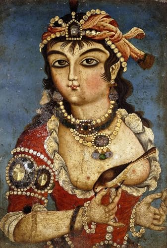 Pintura en lienzo elegante de la Escuela Qajar YIMACBJXX para llenar tu salón de arte de 60x90cm