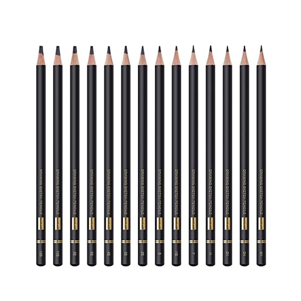 MARKART Professional Drawing Sketching Pencil Set - 14 Pieces,Graphite,(12B - 4H), Ideal for Drawing Art, Sketching, Shading, Artist Pencils for Beginners & Pro Artists - Image 3