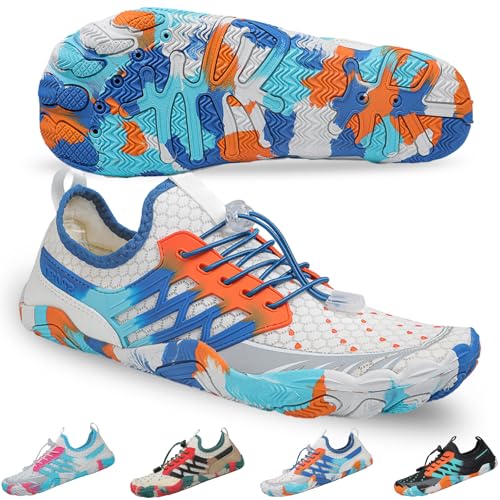 Image of SIOSNETA Hike Barefoot Shoes for Women Men, Wide Toe Water Shoes for Hiking,Breathable Non-Slip Athletic Footwear,