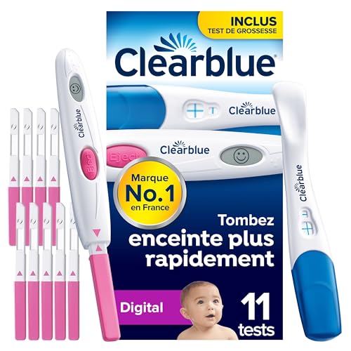 Clearblue Test d’ovulation Digital et Test de grossesse - Identifiez vos 2 jours de fertilité maximale, 10 + 1 Tests