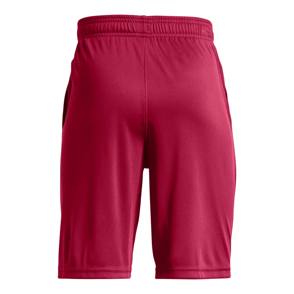 Under Armour Boys' Prototype 2.0 Logo Shorts , Black Rose (664)/Blaze Orange , Youth Large