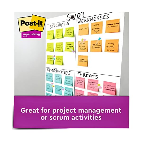 Post-it Super Sticky Notes, 2x Sticking Power, 3" x 3", Miami Collection, 12 Pads per Pack, 90 Sheets – Bild 6