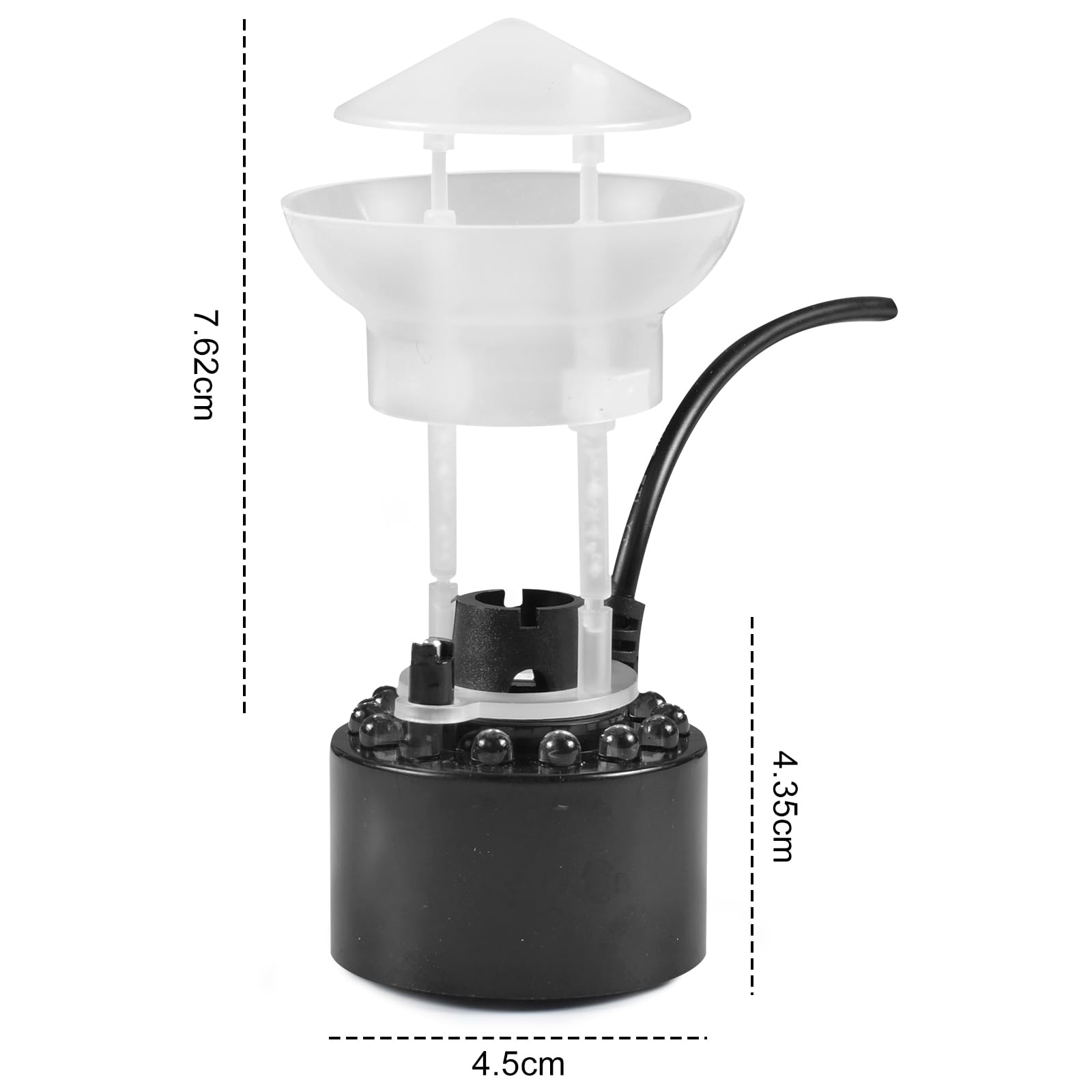Lntyq Mist Maker, Nébuliseur à Ultrasons Avec LED, Brumisateur D'eau De Fontaine 350 ML/H, Dispositif De Brouillard (avec Prise UE), Brumisateur Halloween