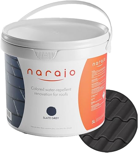 NARAJO - Revestimiento de techo de color, pintura sellante - Gris pizarra - Impermeabilización lista para usar para techos - Fácil aplicación -