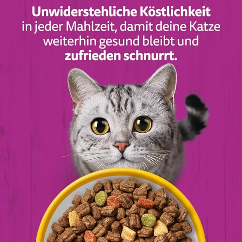 WHISKAS Senior 7+ Trockenfutter für Katzen 5 x 800g mit Huhn
