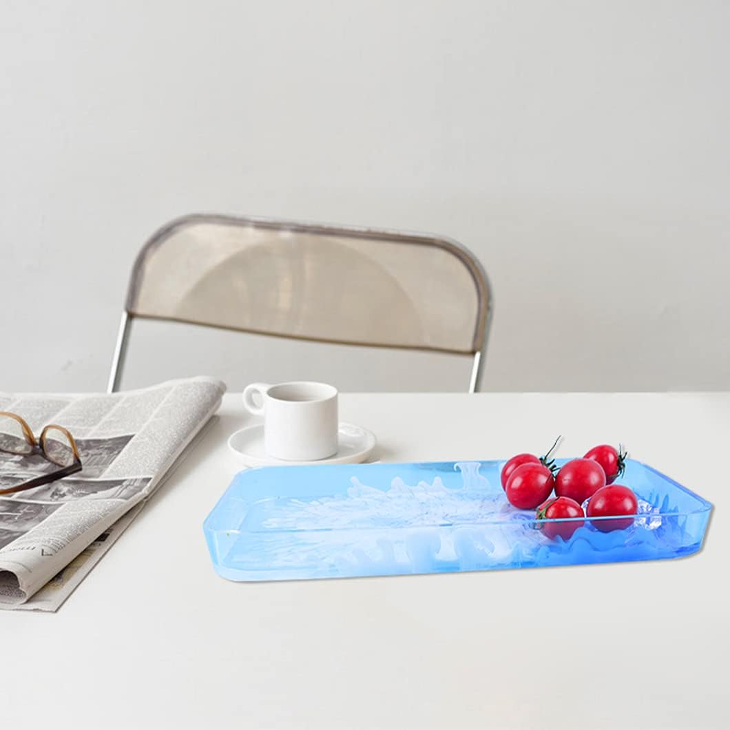 Rolin Roly Large Rectangle Coaster Resin Molds Silicone Tray Mold Plate Casting Mould DIY Dish Epoxy Mold for Cosmetic Jewelry Holder Home Decoration