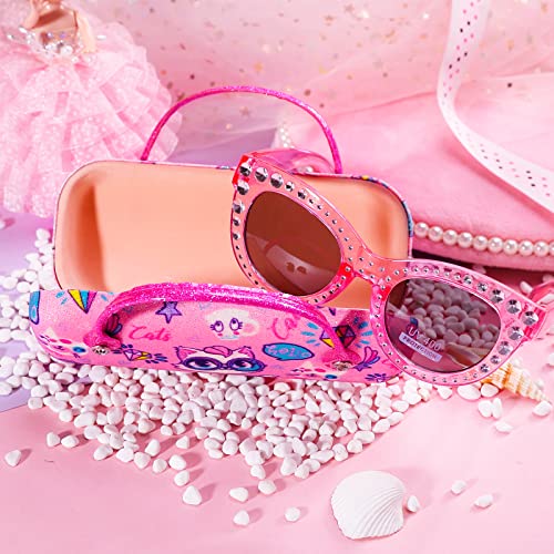 PinkSheep Retro Cat Eye Girls' Sunglasses with Case #TOP30