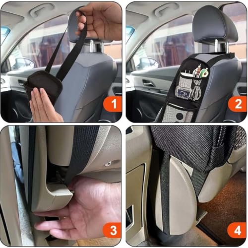 Autositz-Seitenorganisator,Faltbare Autositz Organizer Seite,Faltbare Auto Aufbewahrungstasche Netztaschen,Autositz Organizer,Multifunktionale Autositz Aufhängetasche für LKW,Van,SUV,Schwarz,2PCS