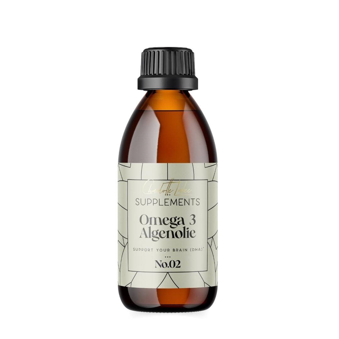 Huile d'algues pure oméga-3 150 ml – Charlotte Labee Supplements – Contient de l'EPA et du DHA – 100% naturelle et conditionnée de manière durable