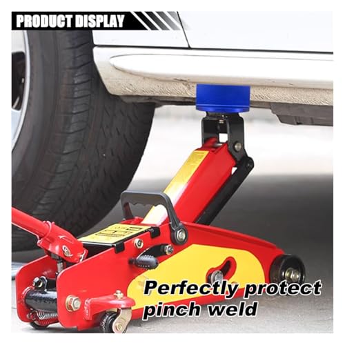 Image of 2PCS Universal Magnetic Jack Pad, 0.37 inch Slotted Aluminum Grooved Pad | Jack Puck Pinch, Pinch Weld Frame Rail Adapter with Large Slotted for Most Cars SUVs Trucks, Blue