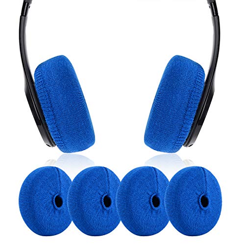 JARMOR Earpads Sweater Cover Protectors with Knit Fabric for Beats Solo 3/2, Solo HD/Mixr/EP Headphones and Other Headsets with 1.57-3.14 Inches Ear Cushions [ 2 Pairs ](Blue)