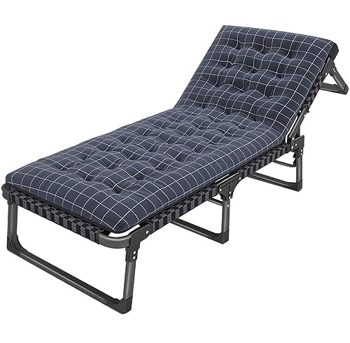 JYARZ Tumbona Sillas Plegables Silla Reclinable, Tumbona Portátil Plegable, para Jardín Al Aire Libre, con Cojín Extraíble Jardin Exterior(Blue)