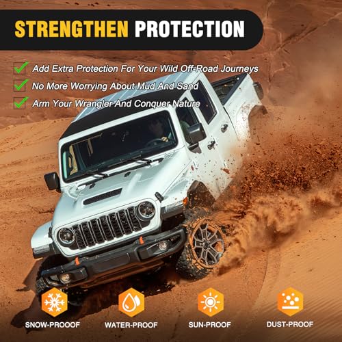 Image of Nilight Fender Flares Extensions Set fit for 2020 2021 2022 2023 2024 2025 2026 Gladiator JT (Only for Low Wheel Arches) Off-Road Widened Front Rear Flat 4 PCS