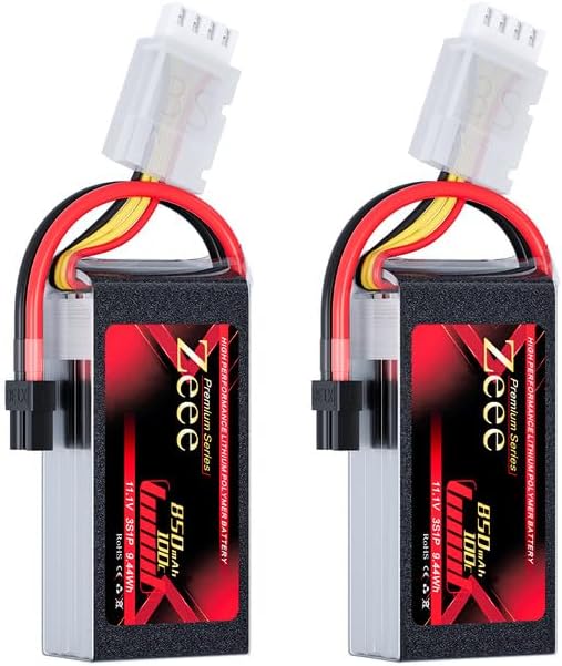 Zeee Serie Premium 3S Lipo Batería 850mAh 11.1V 100C con enchufe XT30 para FPV Racing Drone Quadcopter Helicóptero Avión RC Barco RC Car RC Modelos