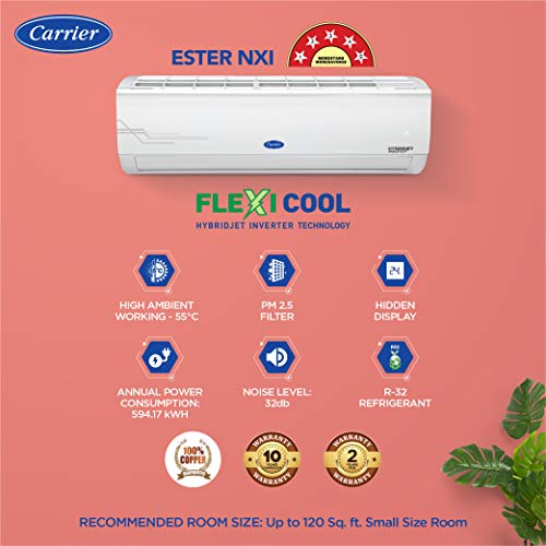 Image of Carrier 1 Ton 5 Star Inverter Split AC (Copper, PM 2.5 Filter, CAI12ES5R30F0,2021 Model, White)