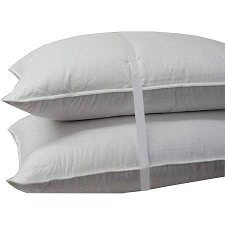 Luxury Down Pillow - 500 Thread Count 100% Cotton Shell, Standard Size, Firm, Set of 2