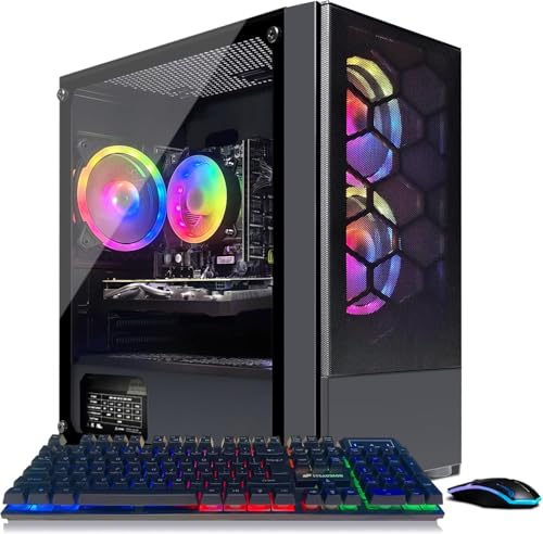 Image of STGAubron Gaming Desktop PC, GeForce RTX 3050 Ti M 8G, Intel Core I7 8th up to 4.10G, 16G DDR4, 1T SSD, WiFi 6, BT 5.2, RGB Fan x4, Windows 11 Home
