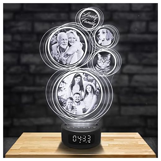 Lampephoto.fr - Personalisierte fotolampe Wecker und Bluetooth-Lautsprecher mit foto und text. Geburtstagsgeschenk Geschenkidee für weihnachten. Geschenk für Mann und Frau. Fotogeschenk