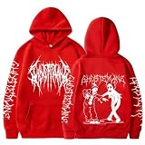 Genérico Ghostemane Merch Sudadera Con Capucha Con Estampado De Manga Larga Sudadera Informal Jersey Hombres Mujeres Tops Divertidos,Red-M