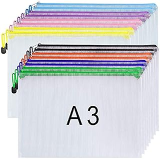 A3 Plastic Wallet A3 Zip Wallets Folders Zipper Bags Zipped Locked Bags - 16PCS
