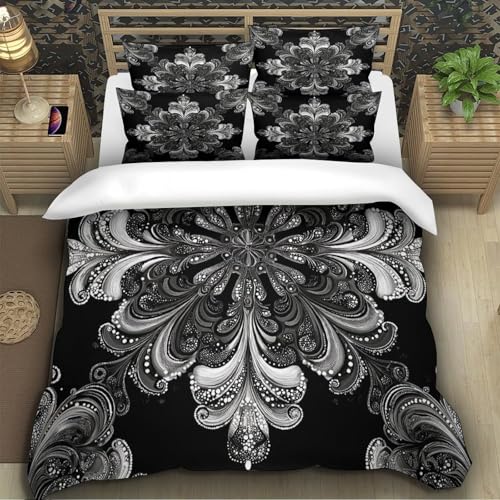 Housse de Couette 3D au Design Circulaire Chic pour Lit Super King en Microfibre Douce - 5