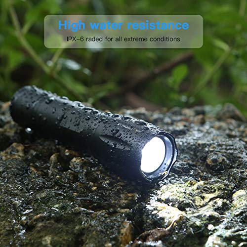 Amuoc Flashlight, Upgrader LED Tactical Flashlight S1000 - High Lumen, 5 Modes, Zoomable, Water Resistant, Handheld Light - Best Camping/Outdoor/Hiking(Batteries Not Included) (2 Pack) - Thumbnail 3