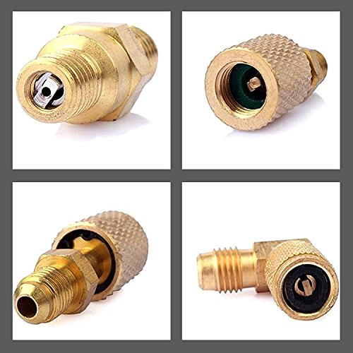 Onerbuy Auto Ac Air Conditioner Refrigeration R134A R12 Converting Adapter Hose Set Kits 8Pcs #TOP6