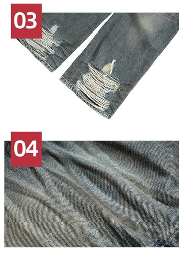 Men and Women Washed Dirty Baggy Jeans Straight Vintage Harajuku Streetwear Denim Trousers3