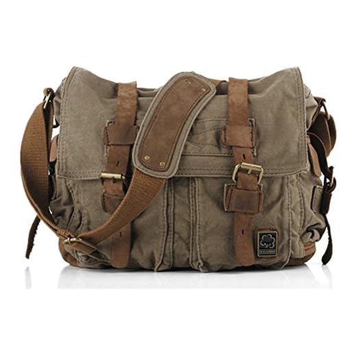 Sechunk Vintage Military Laptop Bag