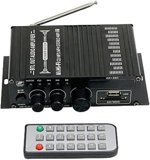 Mautacly AK380 HiFi Audio Home Digital Amplifiers Car Audio Bass Power Bluetooth Amplifier FM USB SD Radio Subwoofer Speakers