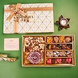 ASHA SWEETS Luxurious Bites Diwali Gift Hamper|Premium Assorted Sweets Box with Diya & Wish Card|Festive Gifting for Employees,Clients & Colleagues|Traditional Mithai Gift Box for Office Celebration