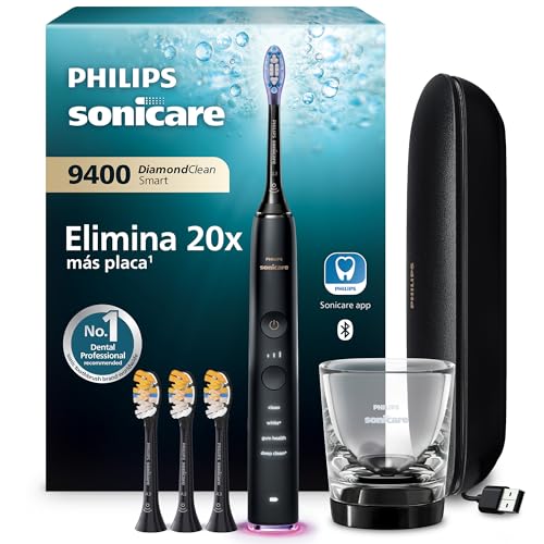Miniatura 8 de Philips Sonicare DiamondClean Smart 9400 cepillo dental eléctrico, sónico con aplicación, sensor de presión, 4 modos de cepillado y 3 niveles de intensidad, negro, modelo HX9918/89