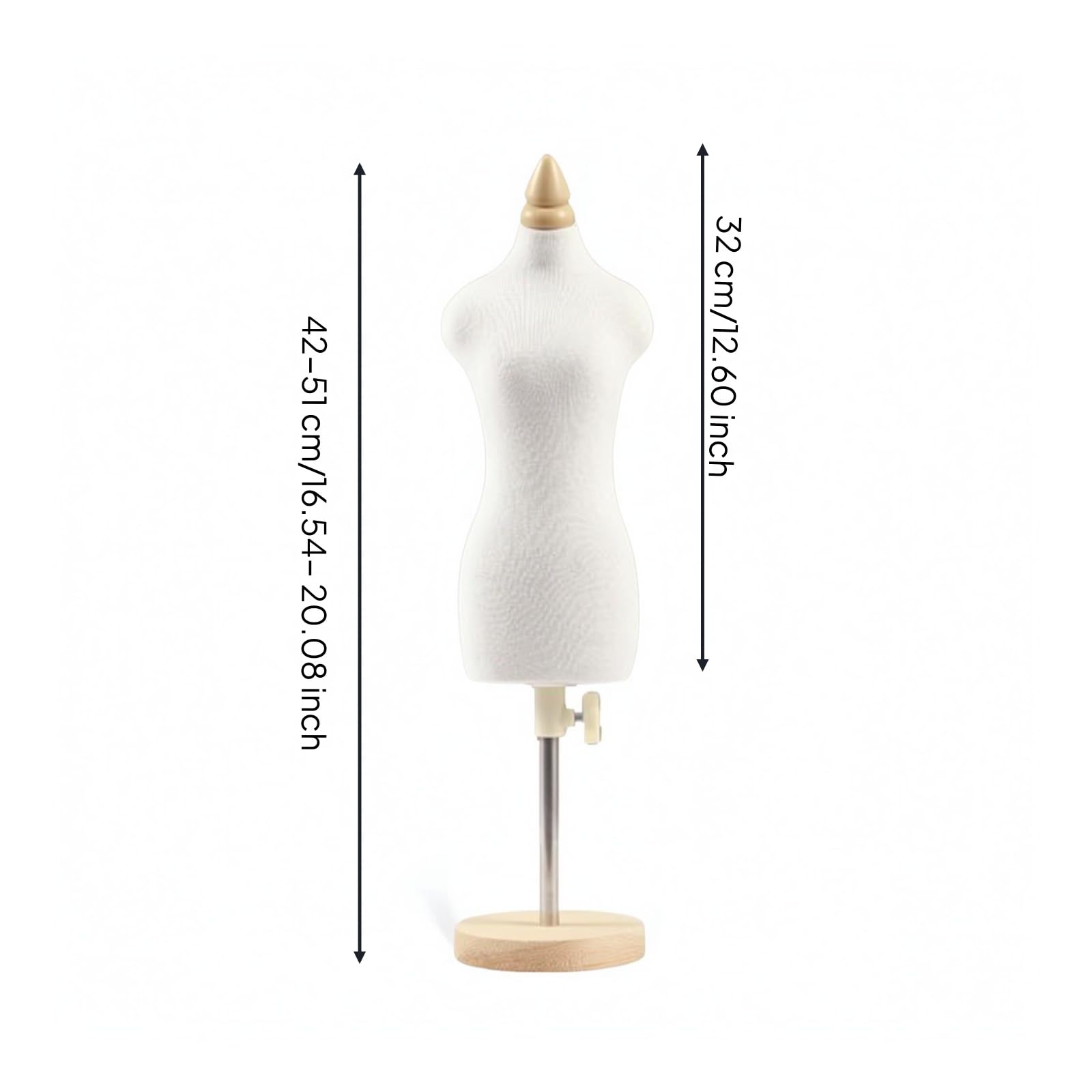 Manichino Sartoria Base in Legno Busto Cucito Superficie Liscia Busto Donna Decorativo , style to 2