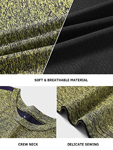 Amvelop Men’s 4 Pack Workout Tank Tops For Men Dry Fit Gym Training Sports Fitness Bodybuilding Sleeveless Shirts Dark Grey Red Yellow Blue L #TOP5