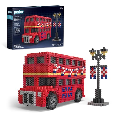 Perler 80-57242 London Bus 3D Fused Bead Craft Activity Kit, 4' W x 17.5' H, Multicolor, 8011 Pieces