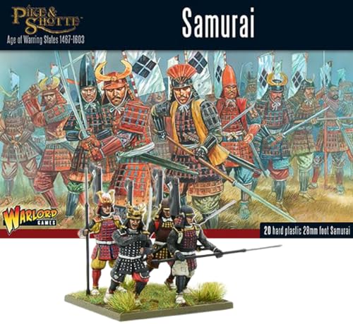 Warlord Games Samurai Infantry - 28mm Scale Plastic Miniatures for Pike & Shotte Highly Detailed Miniatures for Table-top Wargaming