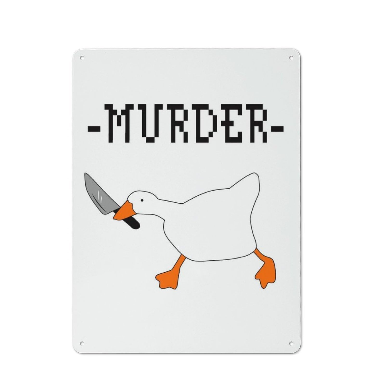 Junmoney Untitled Funny Duck Knife Retro Metal Wall Decor 40X30cm, Vintage Metal Sign For Coffee Bar, Small Shop Or Dining Room