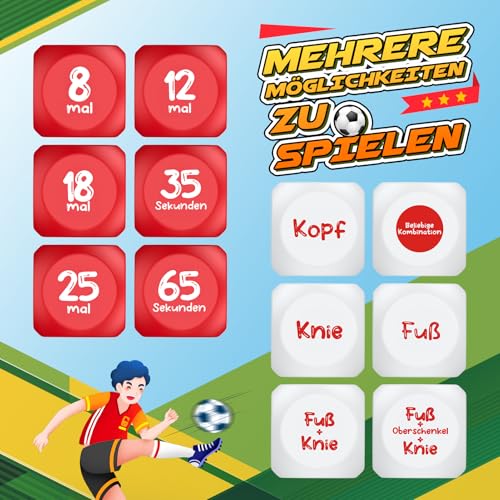 HappyKidsClub Fussball Trainingszubehör Geschenke Jungen (2 Stück), Fußball Geschenke Spielzeug für Jungs Mädchen 3-15 Jahre, Spaß Fussballtraining Spiel für Kinder, Jugendliche & Erwachsene