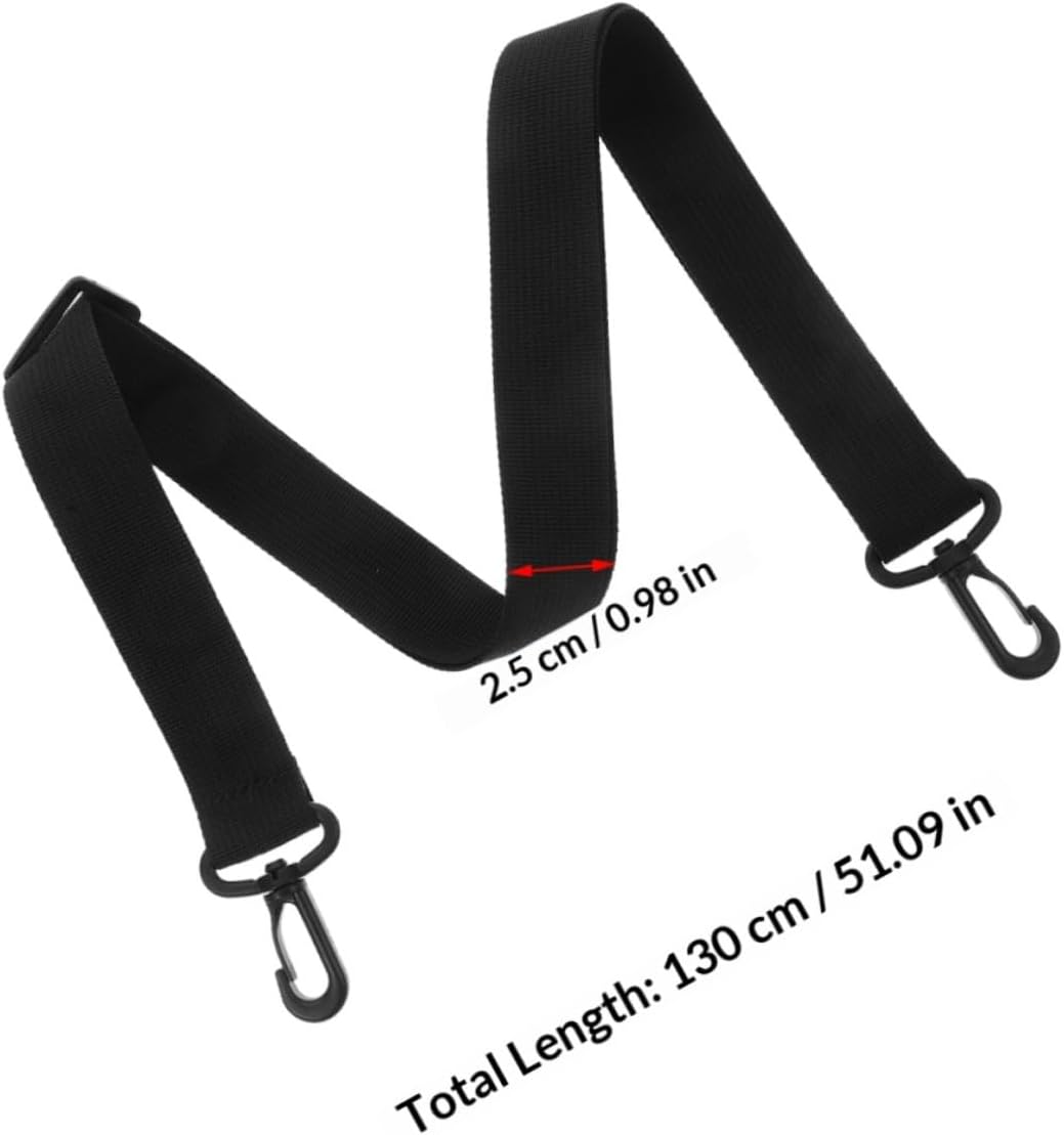 Adjustable Black 25mm Wide Shoulder Strap for Poster Tube Bag Replacement Strap with Clip, 1. Length, Suitable for Art Storage and Transport, Backpack and Gym Bag Use