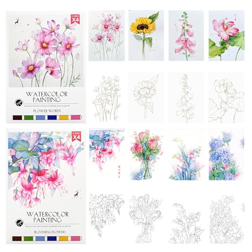 Watercolor Painting Paper Set-Line Draft Water Coloring Books Drawing Painting