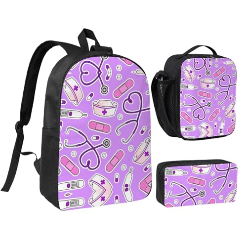 Sac à dos infirmière 3 en 1 violet : le confort de vos longues gardes