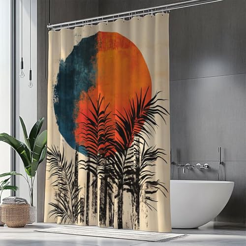 Rideau de douche 100x180 imperméable rideaux baignoire polyester lavable en machine