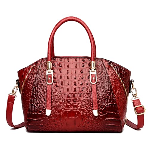 Image of Trendy Crocodile Handbags for Women: Large Capacity Leather Handbag Crossbody Bags with Shoulder Strap Ideal Choice