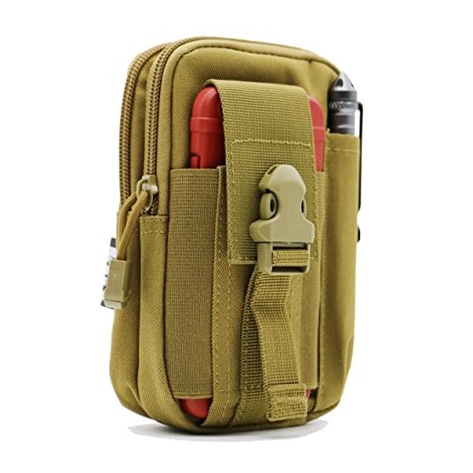 LefRight Tactical Molle Pouch EDC Utility Gadget Belt Waist Bag with Smart Phone Holster Holder for iPhone 6s Plus (Khaki)