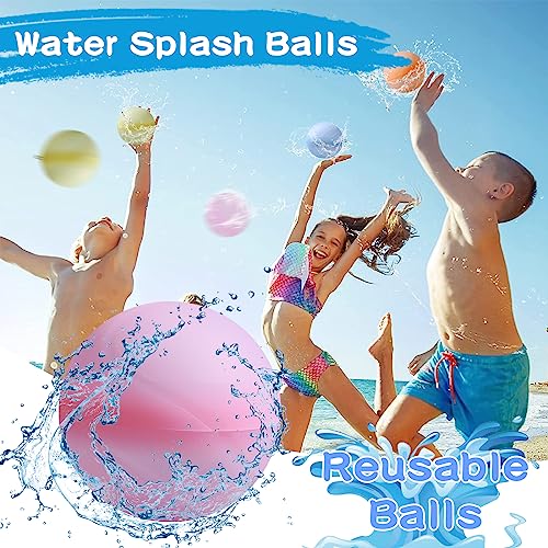 Wasserbomben Wiederverwendbar, Diealles Shine 12 Stück Wasserballons Wiederverwendbare, Wiederbefüllbare Wasserbomben Set für Wasserspielzeug Kinder Outdoor Sommer Aktivitäten Wasserschlacht