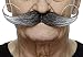 Mustaches Fake Self Adhesive, Novelty, Capt' Hook False Facial Hair, Salt and Pepper Color