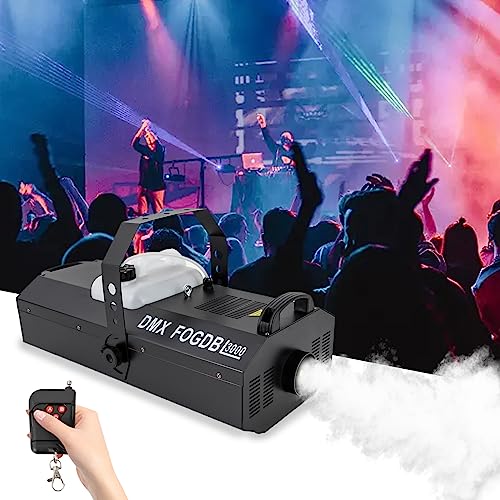 Máquina de humo para escenario de alta potencia 3000 W, salida de 30000 CFM, alcance de pulverización de 26 pies, con control remoto inalámbrico de 164 pies y boquilla ajustable, para DJ, bodas y fiestas miniatura 7