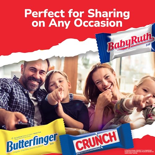 Image of Assorted Butterfinger, Crunch, and Baby Ruth Mini Chocolates, 90 count Party Pack, 32.4 oz